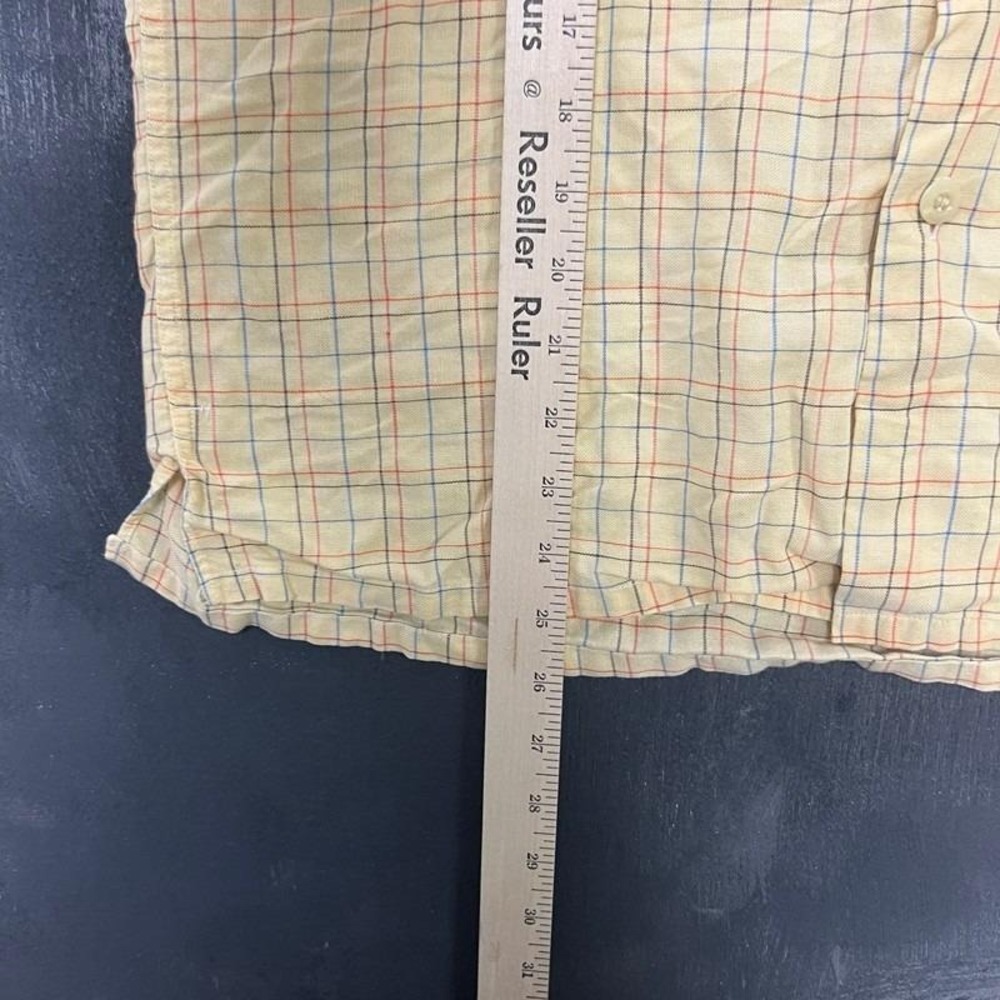 Vintage Shapley Mack Button Up Shirt Mens Medium Yellow 1940s Long Sleeve - Picture 6 of 7